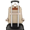 Béžovo-hnedý dámsky mestský ruksak s uchytením na kufor