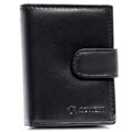 Pánska kožená peňaženka – vertikálna, čierna, s patentom