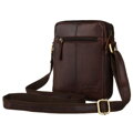 Hnedá kožená crossbody taška - Peterson