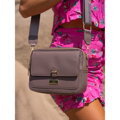 Hnedá dámska crossbody kabelka z eko kože s dvoma popruhmi – Peterson