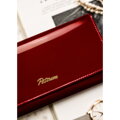 Elegantná červená lakovaná dámska peňaženka z prírodnej kože