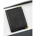 Czarne etui na karty wykonane ze skóry naturalnej