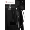 Plecak szkolny z poliestru w czarnym kolorze z portem USB  - Peterson