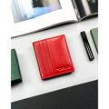 Czerwone etui na karty ze skóry naturalnej z systemem RFID - 4U Cavaldi