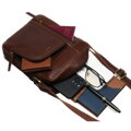 Hnedá pánska kožená crossbody taška Peterson + kožené puzdro na kľúče