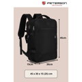Čierny cestovný ruksak s USB portom a priehradkou na notebook 15,6