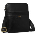 Čierna pánska kožená crossbody taška Peterson + puzdro na kľúče