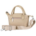 Dámska ecru kabelka z polyesteru, jednokomorová so zapínaním na magnet