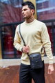 Praktická kožená crossbody taška pre pánov Peterson