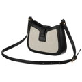 Béžová dámska kožená crossbody taška z prírodnej kože a canvas plátna – Peterson