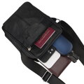 Pánska čierna kožená crossbody taška so zipsovým zapínaním – elegantný mestský model Rovicky