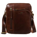 Hnedá pánska kožená crossbody taška Peterson + kožené puzdro na kľúče