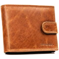 Hnedá pánska kožená peňaženka Peterson s RFID ochranou a zapínaním na patent