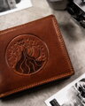 Veľká, kožená pánska peňaženka s reliéfom zobrazujúcim znamenie zverokruhu - Peterson