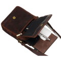 Pánska mestská kožená crossbody taška hnedá - Peterson
