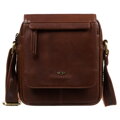 Hnedá pánska kožená crossbody taška s klopou – elegantná, štýlová a praktická