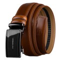 Pánsky kožený opasok v hnedej farbe s automatickou prackou