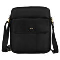 Čierna kožená crossbody taška pre pánov - Peterson