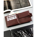 Brązowy portfel męski ze skóry ekologicznej zapinany na zatrzask - 4U Cavaldi