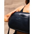 Klasická čierna dámska crossbody kabelka z eko kože s dvoma popruhmi – Peterson