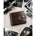 Pánska kožená peňaženka v hnedej farbe s RFID, horizontálna - Peterson