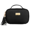 Čierna dámska kozmetická taštička so štyrmi priehradkami