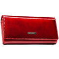 Veľká červená dámska peňaženka z prírodnej kože so zapínaním na patent - Rovicky
