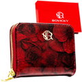 Červená dámska peňaženka Rovicky s kvetinovým vzorom – kompaktná peňaženka na zips