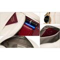 Elegantná béžová dámska crossbody taška z eko kože so zlatými detailmi