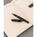Zestaw prezentowy: zielony notes z magnetycznym zapięciem i czarny długopis z czarnym wkładem - Peterson
