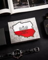 Vertikálna pánska peňaženka z prírodnej kože s vlasteneckým motívom a RFID systémom