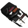 Pánska kožená crossbody taška Peterson v čiernej farbe + puzdro na kľúče