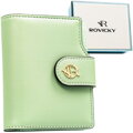 Dámska zelená peňaženka z ekologickej kože so zapínaním na patent a zips