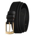 Dámsky kožený opasok čierny so zlatou prackou Peterson
