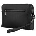 Pánska čierna príručná taška zo syntetickej kože so zipsovým zapínaním