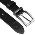 Pánsky čierny opasok z ekologickej kože s klasickou prackou