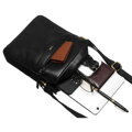 Pánska čierna kožená crossbody taška Peterson + puzdro na kľúče