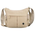 Dámska ecru mestská crossbody kabelka z polyesteru so zipsovým zapínaním