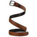 Pánsky kožený opasok v hnedej farbe s klasickou prackou a dvomi pútkami