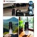 Bielo-čierna tritanová fľaša na vodu so šnúrkou a motivačnou stupnicou – 1000 ml