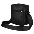 Pánska čierna kožená crossbody taška so zipsovým zapínaním – elegantný mestský model Rovicky