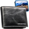 Čierna pánska kožená peňaženka bez vonkajšieho zapínania s RFID ochranou – Peterson