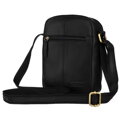 Čierna pánska kožená crossbody taška Peterson + kožené puzdro na kľúče