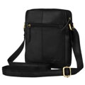 Čierna kožená crossbody taška pre pánov - Peterson