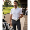 Biała, męska koszulka polo regular fit w rozmiarach od M do XL - Peterson