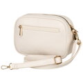 Elegantná béžová dámska crossbody taška z eko kože so zlatými detailmi