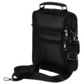 Pánska čierna kožená crossbody taška z prírodnej kože, jednokomorová a mimoriadne praktická