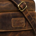 Pánska vintage hnedá kožená crossbody taška s priehradkou na telefón – Peterson