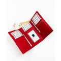 Lakierowany czerwony portfel damski na bigiel skórzany RFID STOP - Rovicky