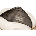 Elegantná béžová dámska crossbody taška z eko kože so zlatými detailmi